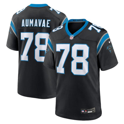 Popo Aumavae 78 Carolina Panthers Team Game Men Jersey - Black