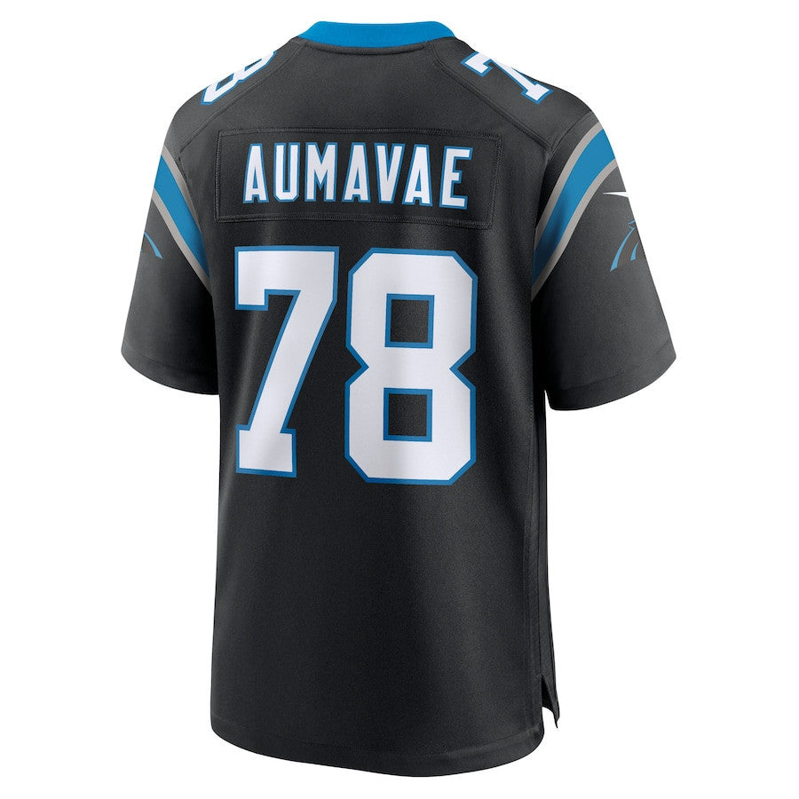 Popo Aumavae 78 Carolina Panthers Team Game Men Jersey - Black