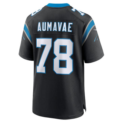 Popo Aumavae 78 Carolina Panthers Team Game Men Jersey - Black