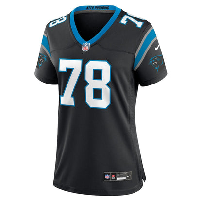 Popo Aumavae 78 Carolina Panthers Women's Team Game Jersey - Black