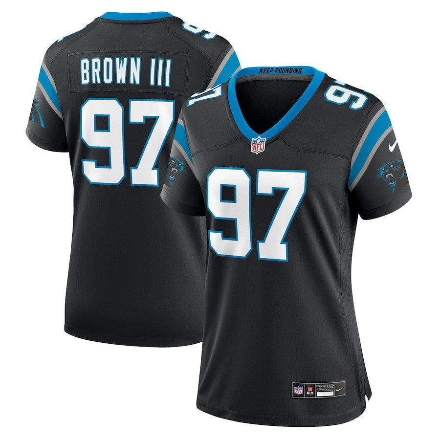 Bobby Brown III 97 Carolina Panthers Women's Team Game Jersey - Black