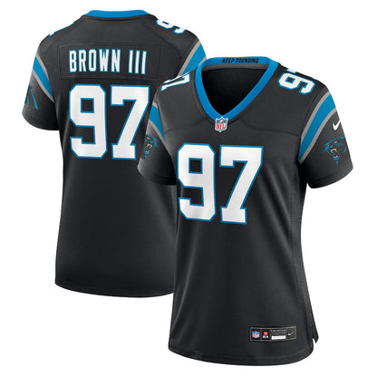 Bobby Brown III 97 Carolina Panthers Women's Team Game Jersey - Black