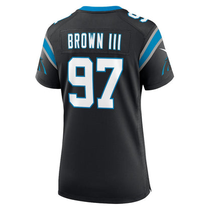 Bobby Brown III 97 Carolina Panthers Women's Team Game Jersey - Black