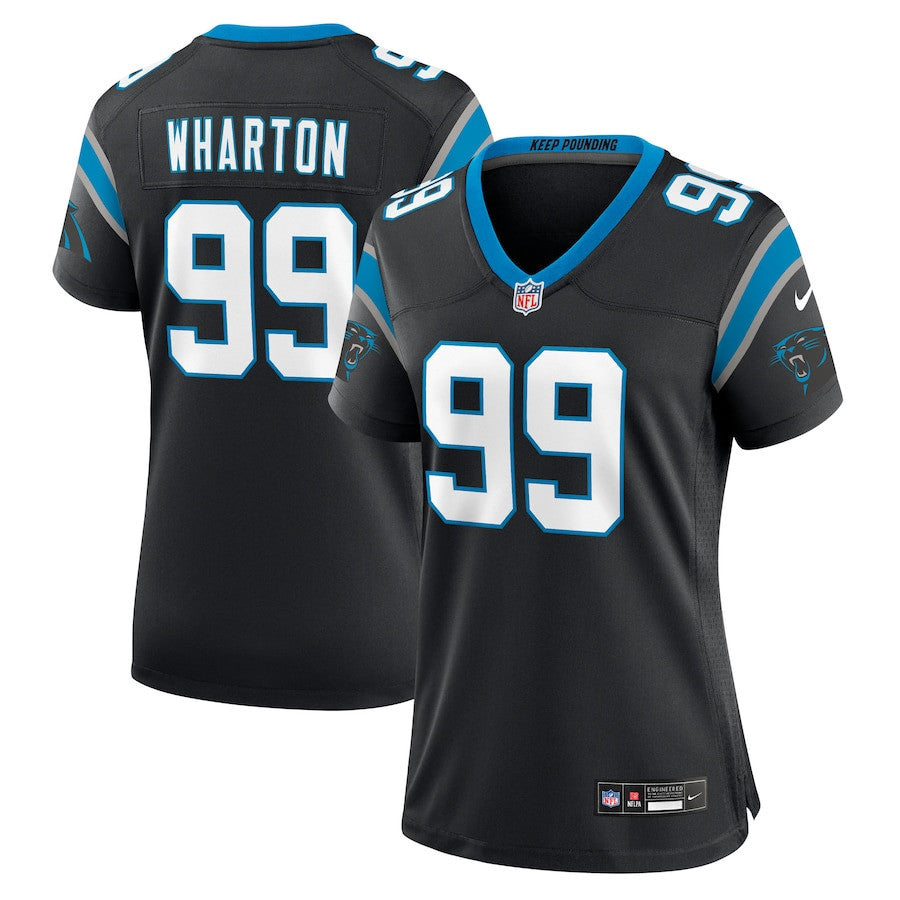 Tershawn Wharton 99 Carolina Panthers Women's Team Game Jersey - Black