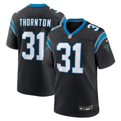 Corey Thornton 31 Carolina Panthers Team Game Men Jersey - Black