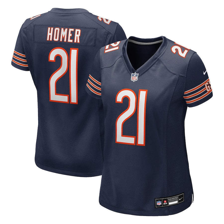 Travis Homer 21 Chicago Bears Women's Team Game Jersey - Navy