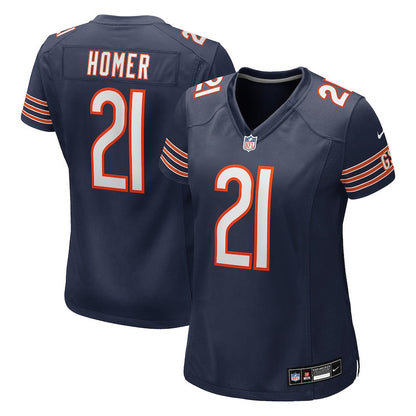 Travis Homer 21 Chicago Bears Women's Team Game Jersey - Navy
