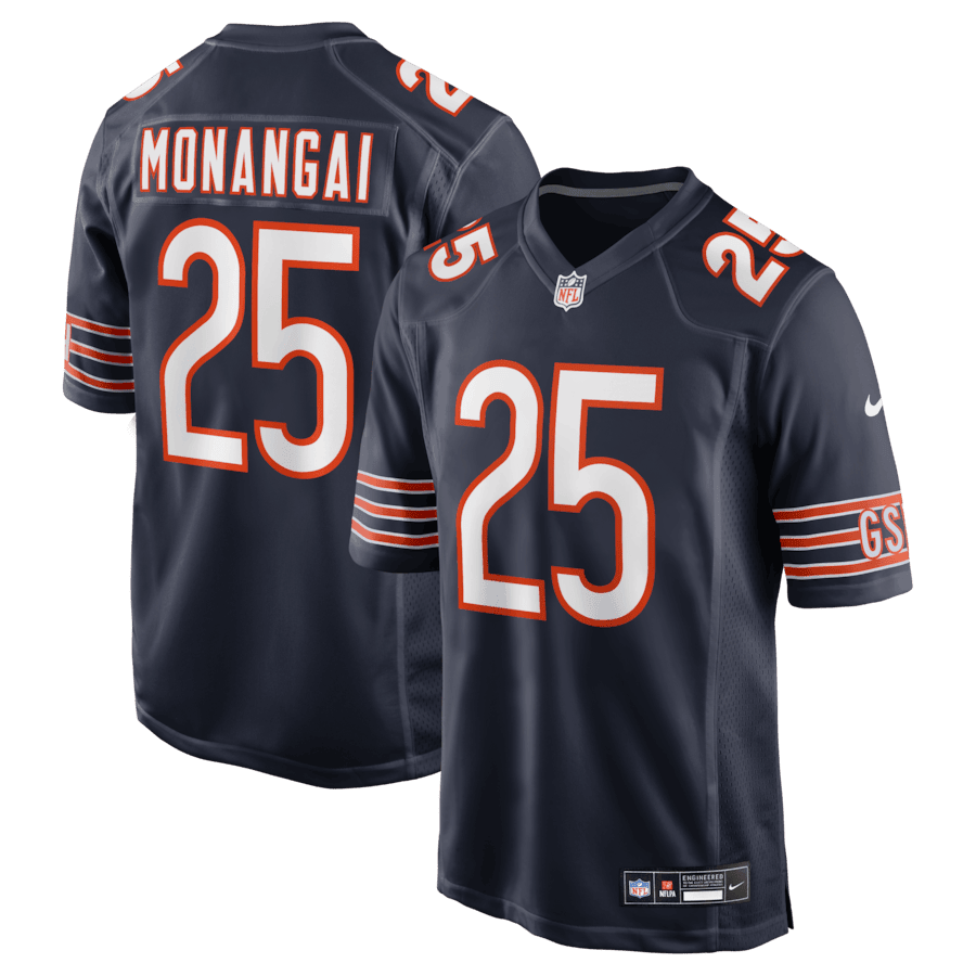 Kyle Monangai 25 Chicago Bears Team Game Men Jersey - Navy
