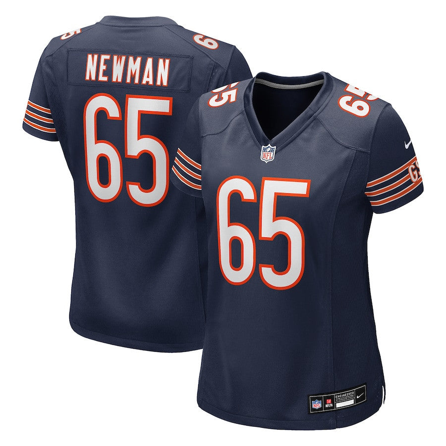 Luke Newman 65 Chicago Bears Women's Team Game Jersey - Navy
