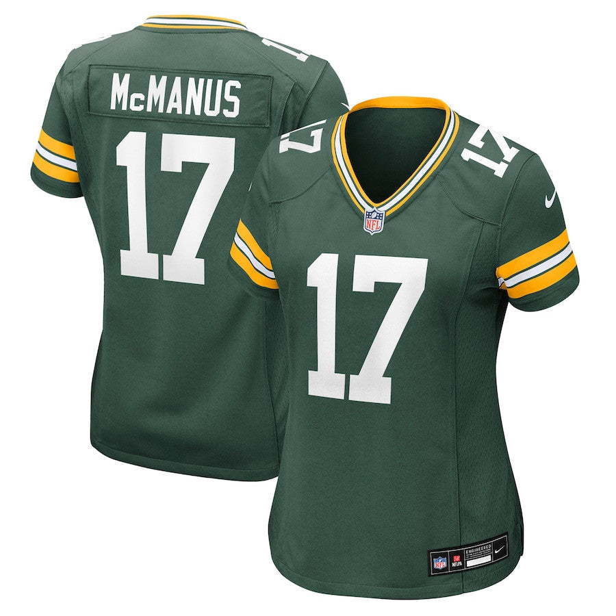 Brandon McManus 17 Green Bay Packers Women's Team Game Jersey - Green