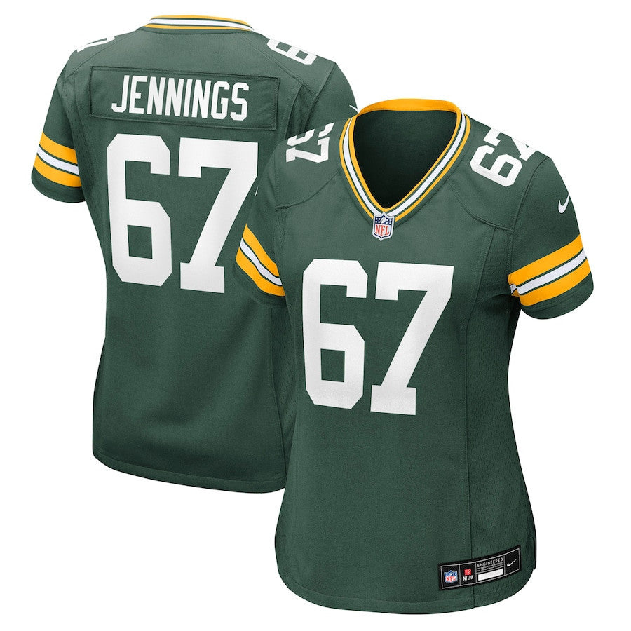 Donovan Jennings 67 Green Bay Packers Women's Team Game Jersey - Green
