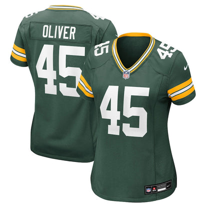 Collin Oliver 45 Green Bay Packers Women's Team Game Jersey - Green