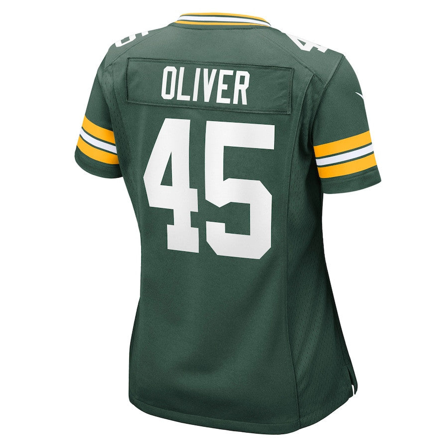 Collin Oliver 45 Green Bay Packers Women's Team Game Jersey - Green