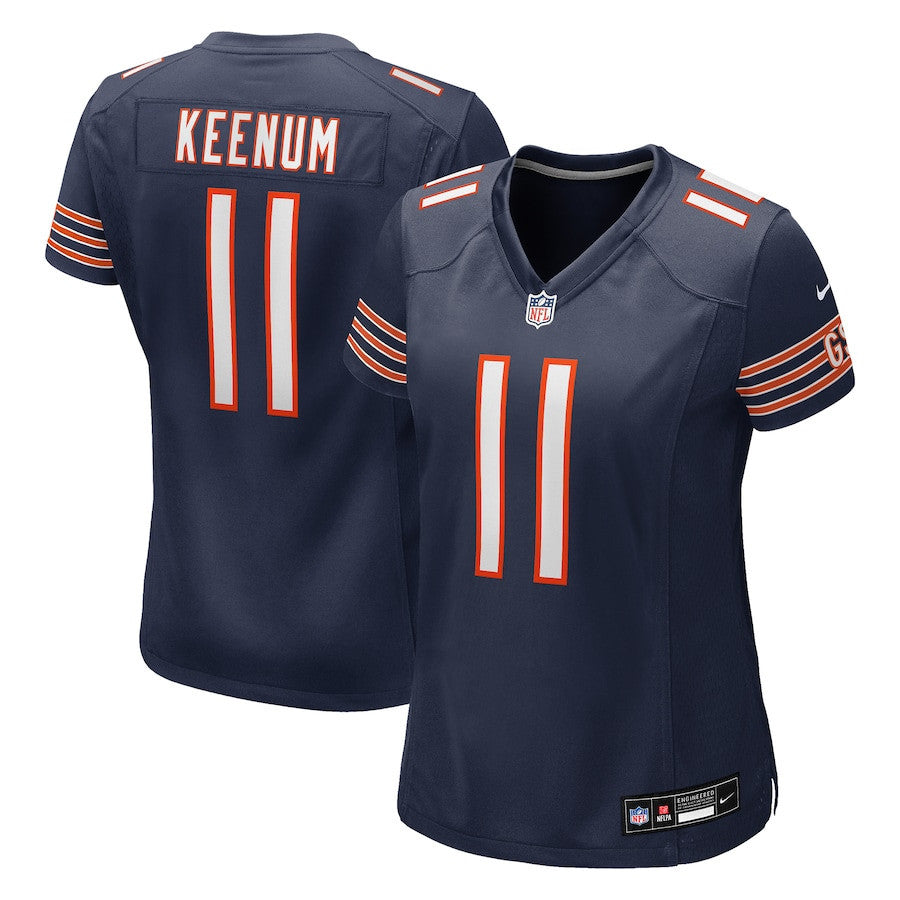 Case Keenum 11 Chicago Bears Women's Team Game Jersey - Navy