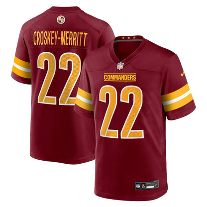 Jacory Croskey-Merritt 22 Washington Commanders Team Game Men Jersey - Burgundy