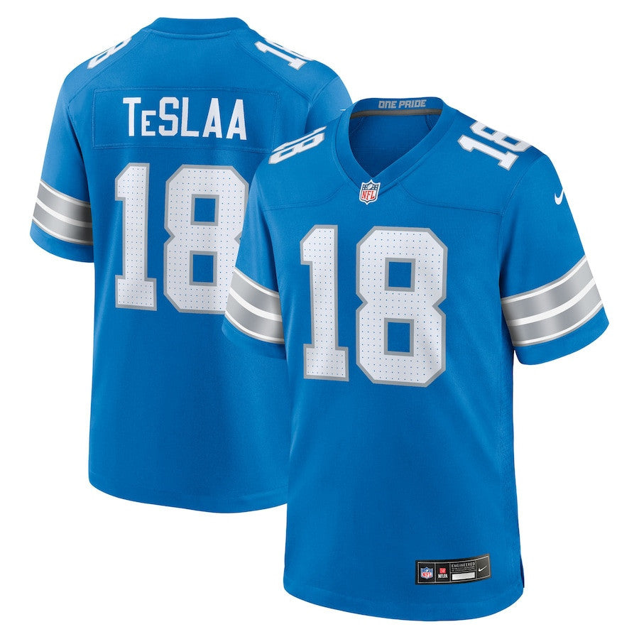 Isaac TeSlaa 18 Detroit Lions Game Player Men Jersey - Blue