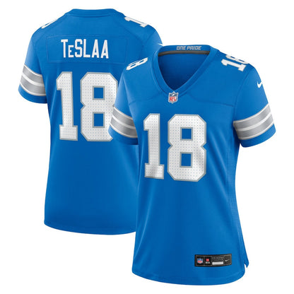 Isaac TeSlaa 18 Detroit Lions Women's Game Player Jersey - Blue