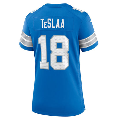 Isaac TeSlaa 18 Detroit Lions Women's Game Player Jersey - Blue