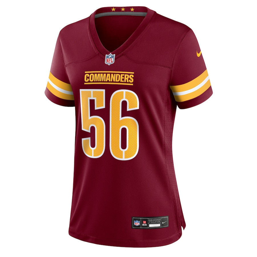 Kain Medrano 56 Washington Commanders Women's Team Game Jersey - Burgundy