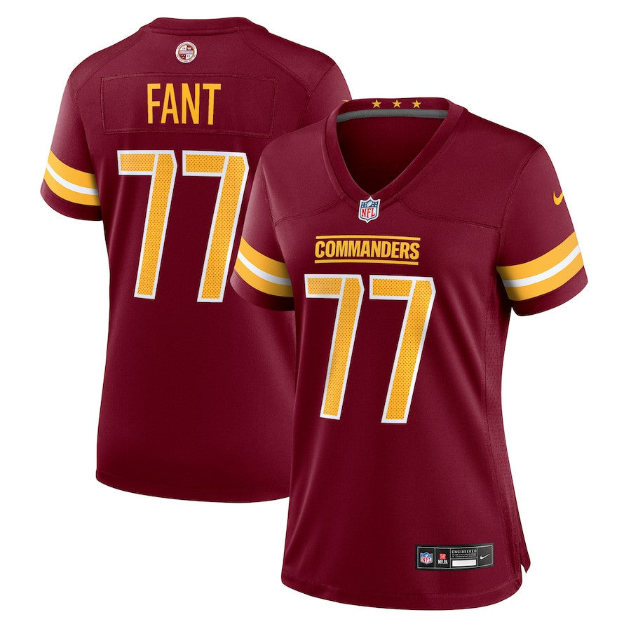 George Fant 77 Washington Commanders Women's Team Game Jersey - Burgundy