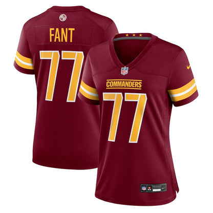 George Fant 77 Washington Commanders Women's Team Game Jersey - Burgundy