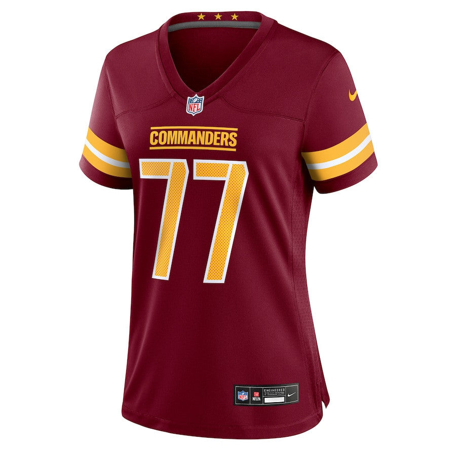 George Fant 77 Washington Commanders Women's Team Game Jersey - Burgundy