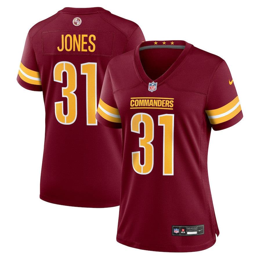 Jonathan Jones 31 Washington Commanders Women's Team Game Jersey - Burgundy