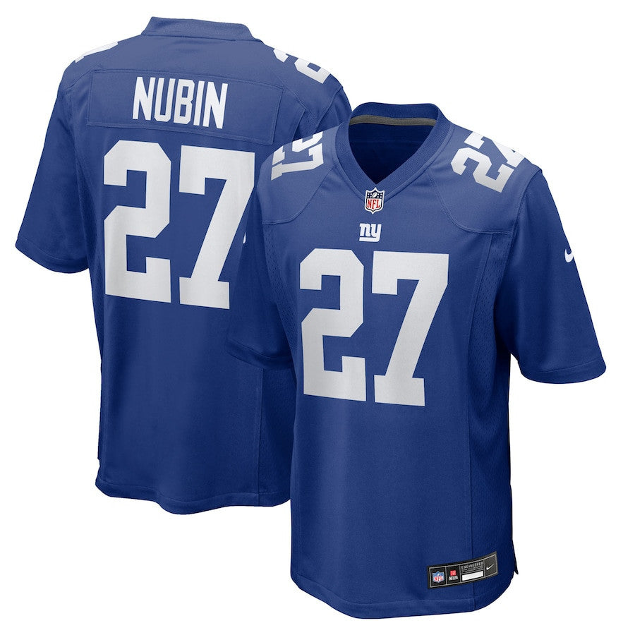 Tyler Nubin 27 New York Giants Team Game Men Jersey - Royal