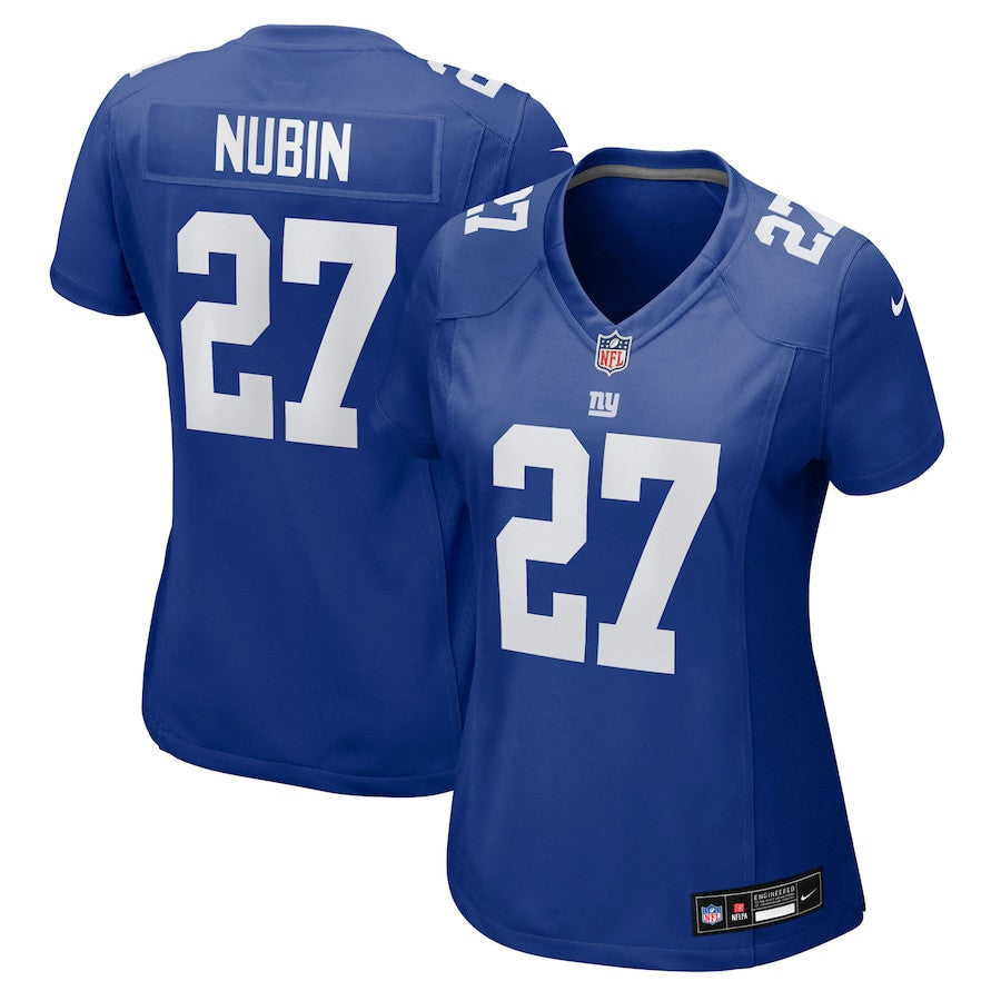 Tyler Nubin 27 New York Giants Women's Team Game Jersey - Royal