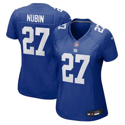 Tyler Nubin 27 New York Giants Women's Team Game Jersey - Royal