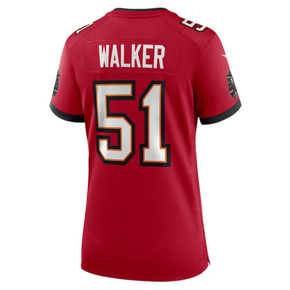 David Walker 51 Tampa Bay Buccaneers Women's Team Game Jersey - Red