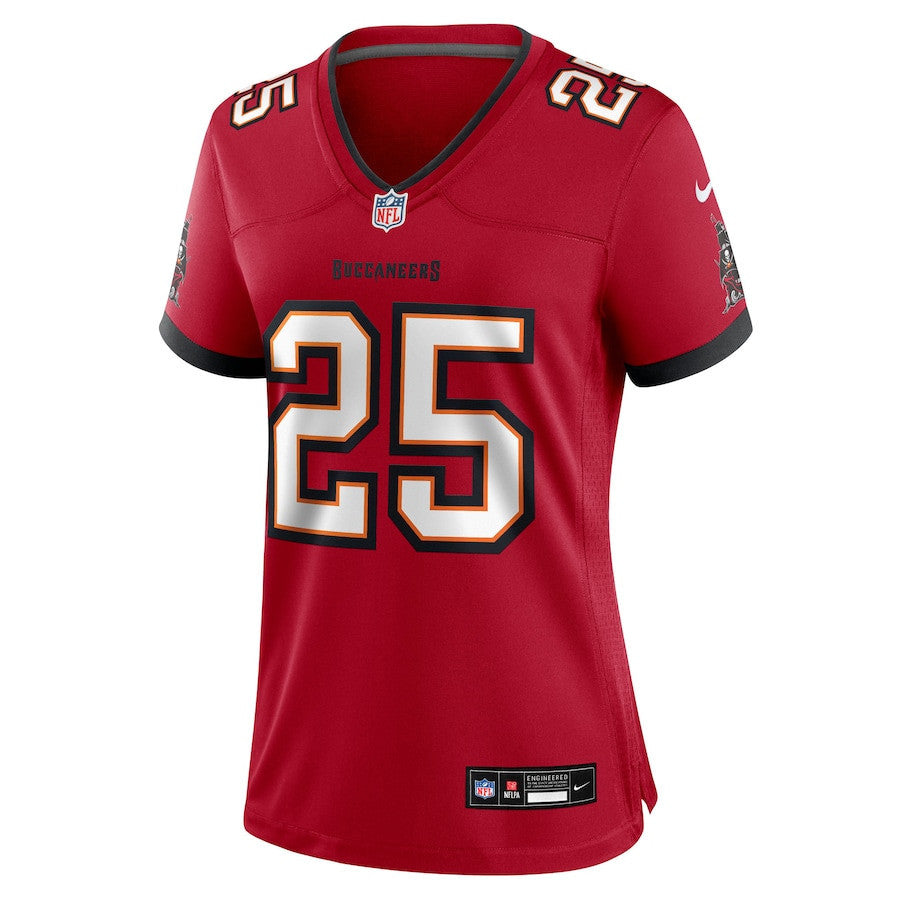Jacob Parrish 25 Tampa Bay Buccaneers Women's Team Game Jersey - Red