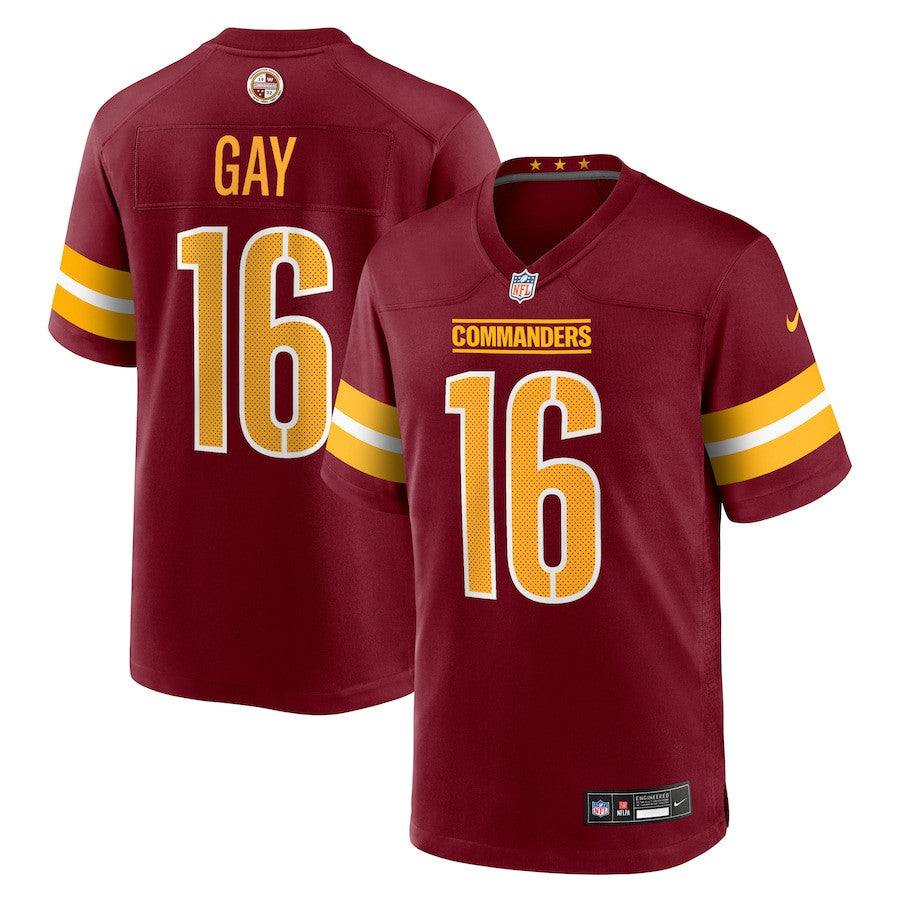 Matt Gay 16 Washington Commanders Team Game Men Jersey - Burgundy
