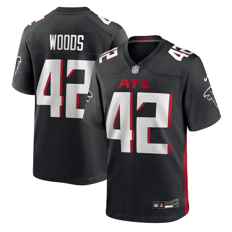 Josh Woods 42 Atlanta Falcons Team Game Men Jersey - Black