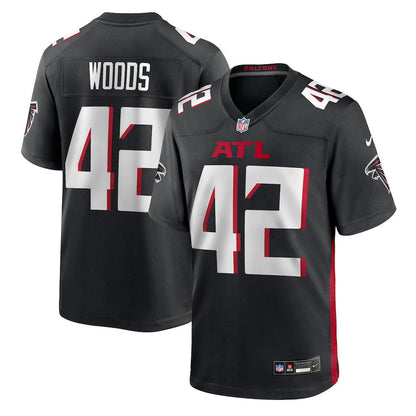 Josh Woods 42 Atlanta Falcons Team Game Men Jersey - Black