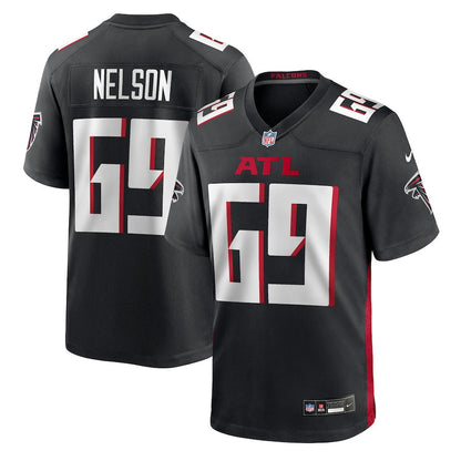 Jack Nelson 69 Atlanta Falcons Team Game Men Jersey - Black