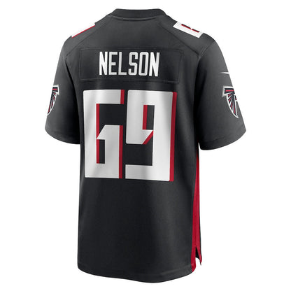 Jack Nelson 69 Atlanta Falcons Team Game Men Jersey - Black