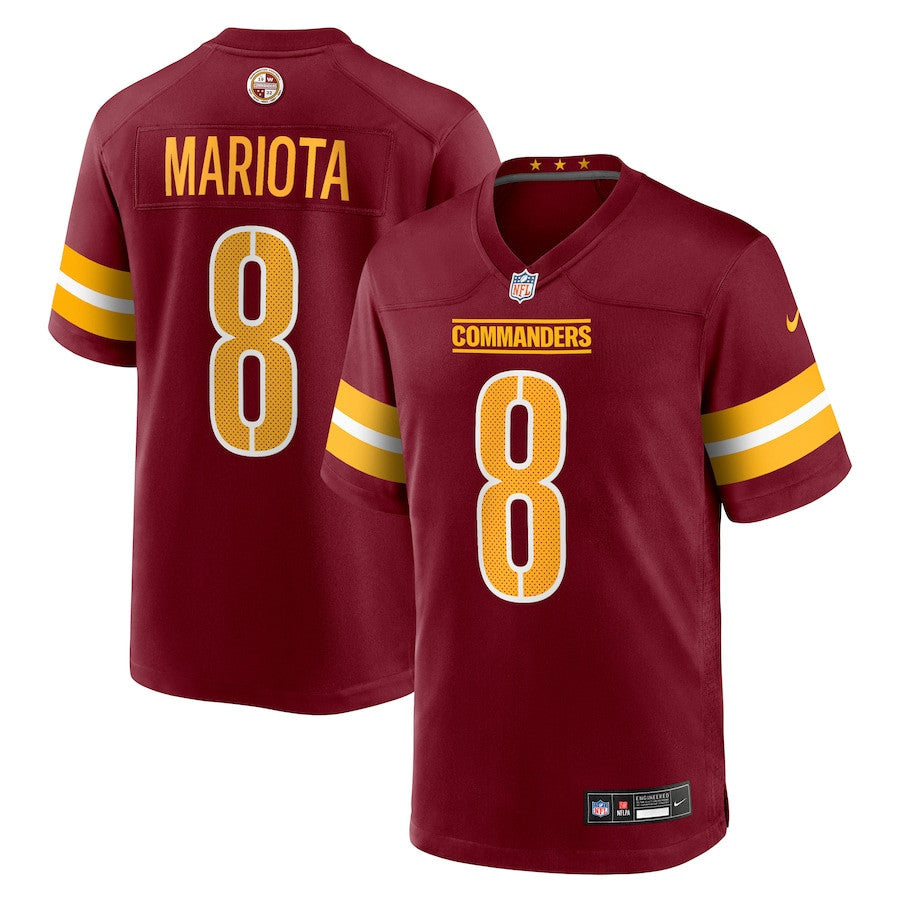 Marcus Mariota 8 Washington Commanders Team Game Men Jersey - Burgundy