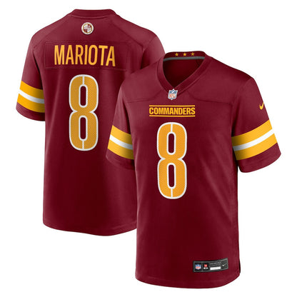 Marcus Mariota 8 Washington Commanders Team Game Men Jersey - Burgundy