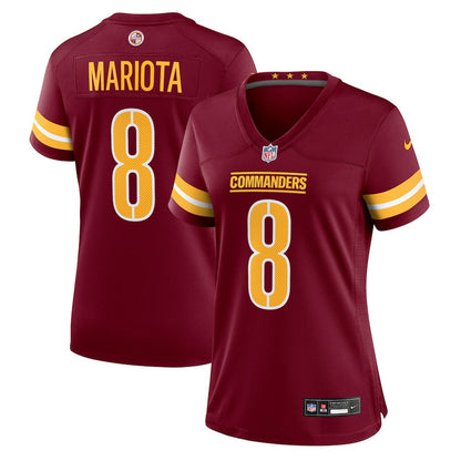 Marcus Mariota 8 Washington Commanders Women's Team Game Jersey - Burgundy