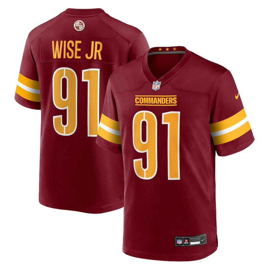 Deatrich Wise Jr. 91 Washington Commanders Team Game Men Jersey - Burgundy