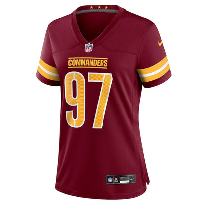 Eddie Goldman 97 Washington Commanders Women's Team Game Jersey - Burgundy