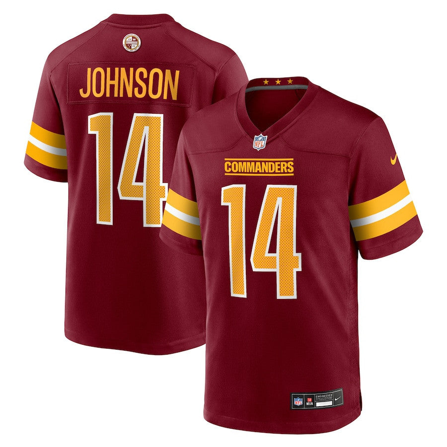 Josh Johnson 14 Washington Commanders Team Game Men Jersey - Burgundy
