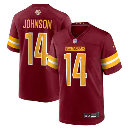 Josh Johnson 14 Washington Commanders Team Game Men Jersey - Burgundy