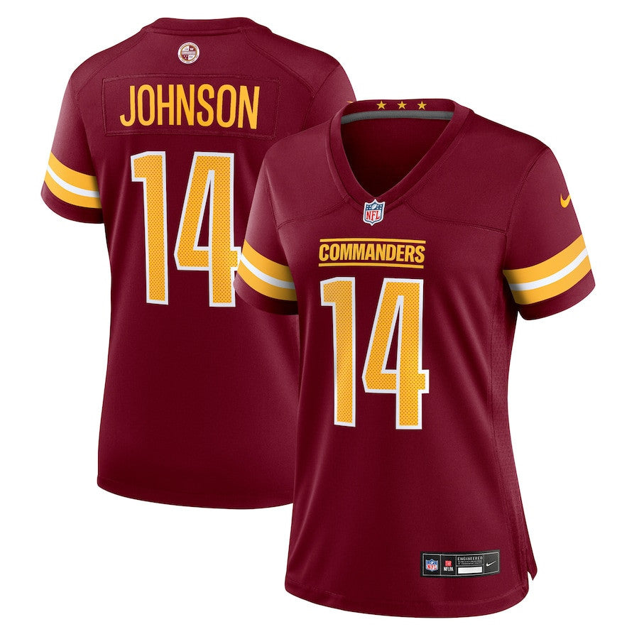 Josh Johnson 14 Washington Commanders Women's Team Game Jersey - Burgundy
