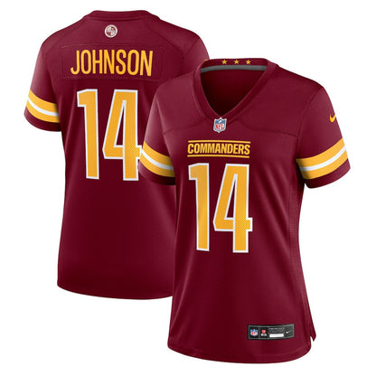 Josh Johnson 14 Washington Commanders Women's Team Game Jersey - Burgundy