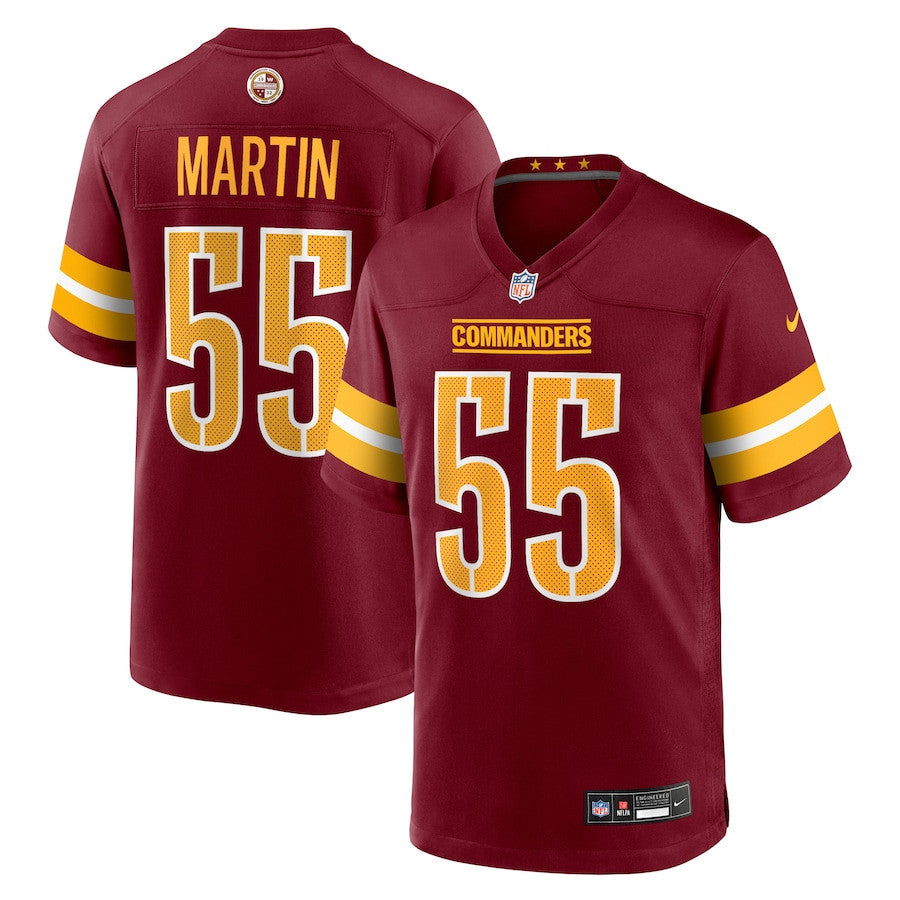 Jacob Martin 55 Washington Commanders Team Game Men Jersey - Burgundy
