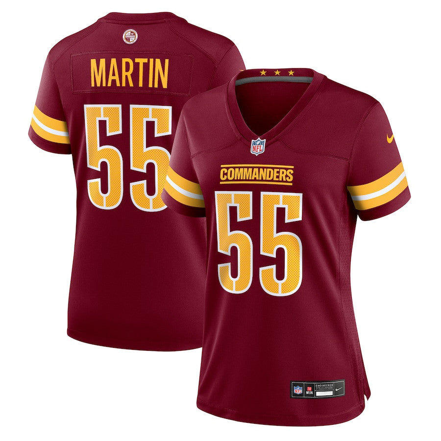 Jacob Martin 55 Washington Commanders Women's Team Game Jersey - Burgundy