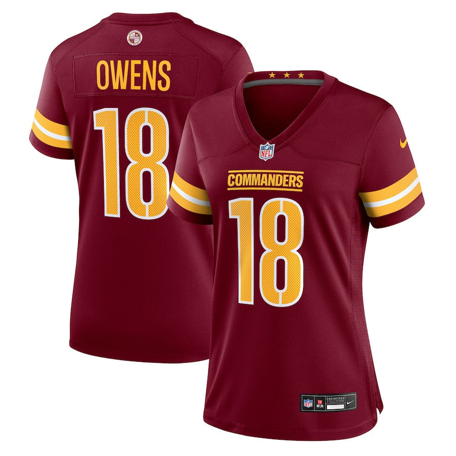 Tyler Owens 18 Washington Commanders Women's Team Game Jersey - Burgundy