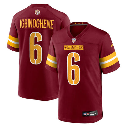 Noah Igbinoghene 6 Washington Commanders Team Game Men Jersey - Burgundy